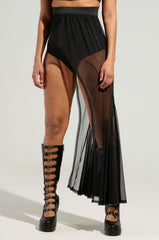 CATCH ME ON A FLIGHT MESH BELT SKIRT