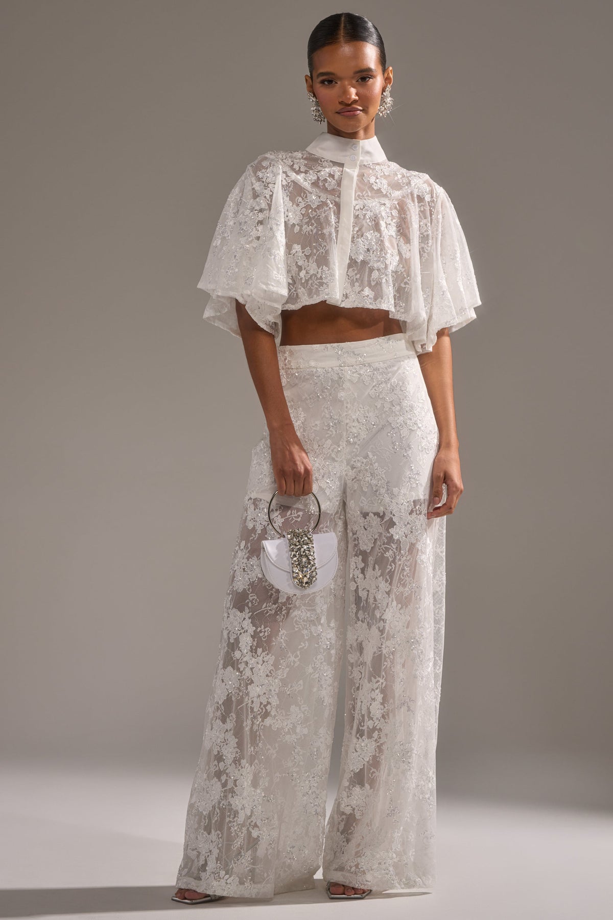 EVA LACE WIDE LEG PANT