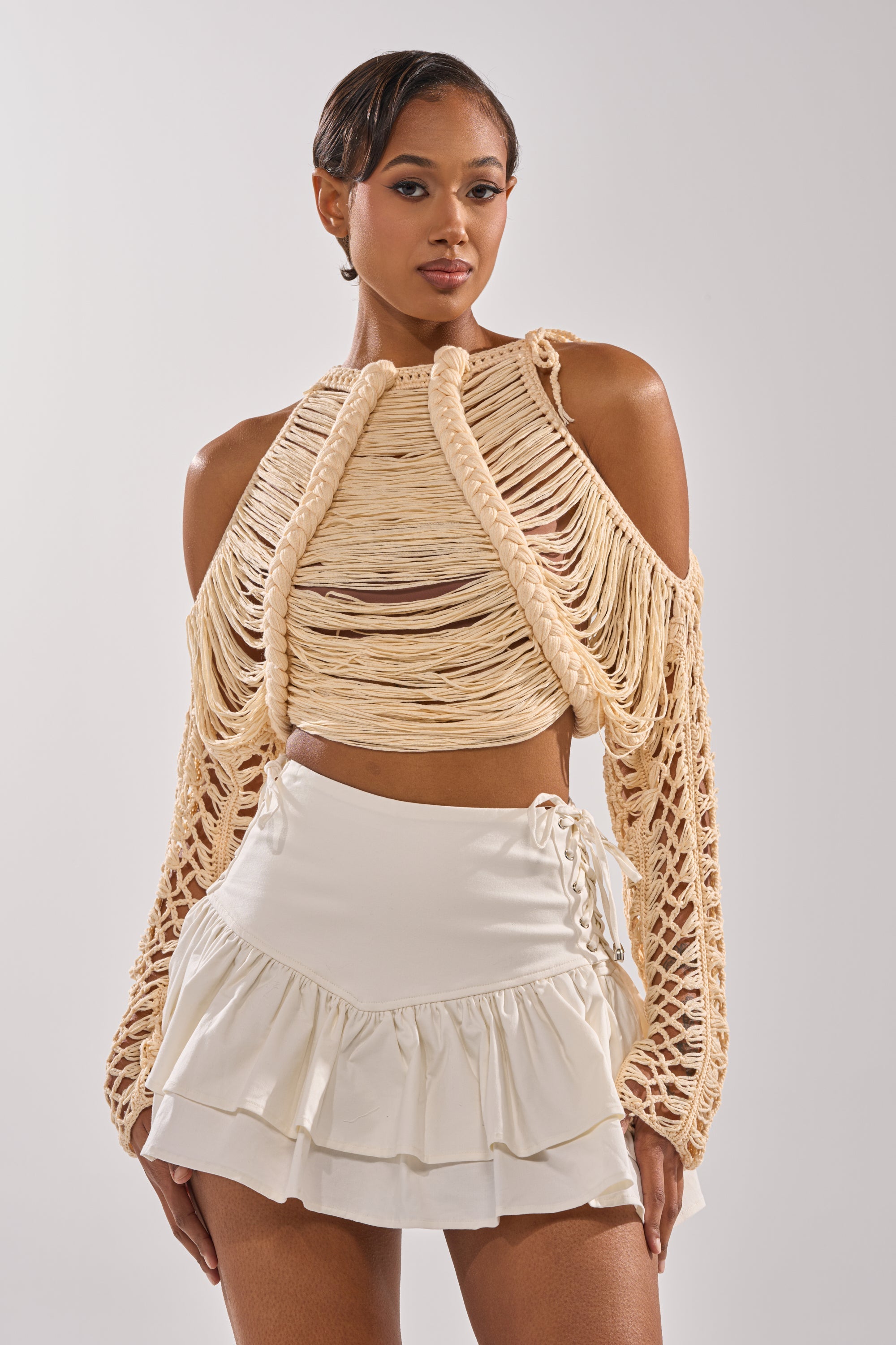 CATCHING FEELING FRINGE SWEATER