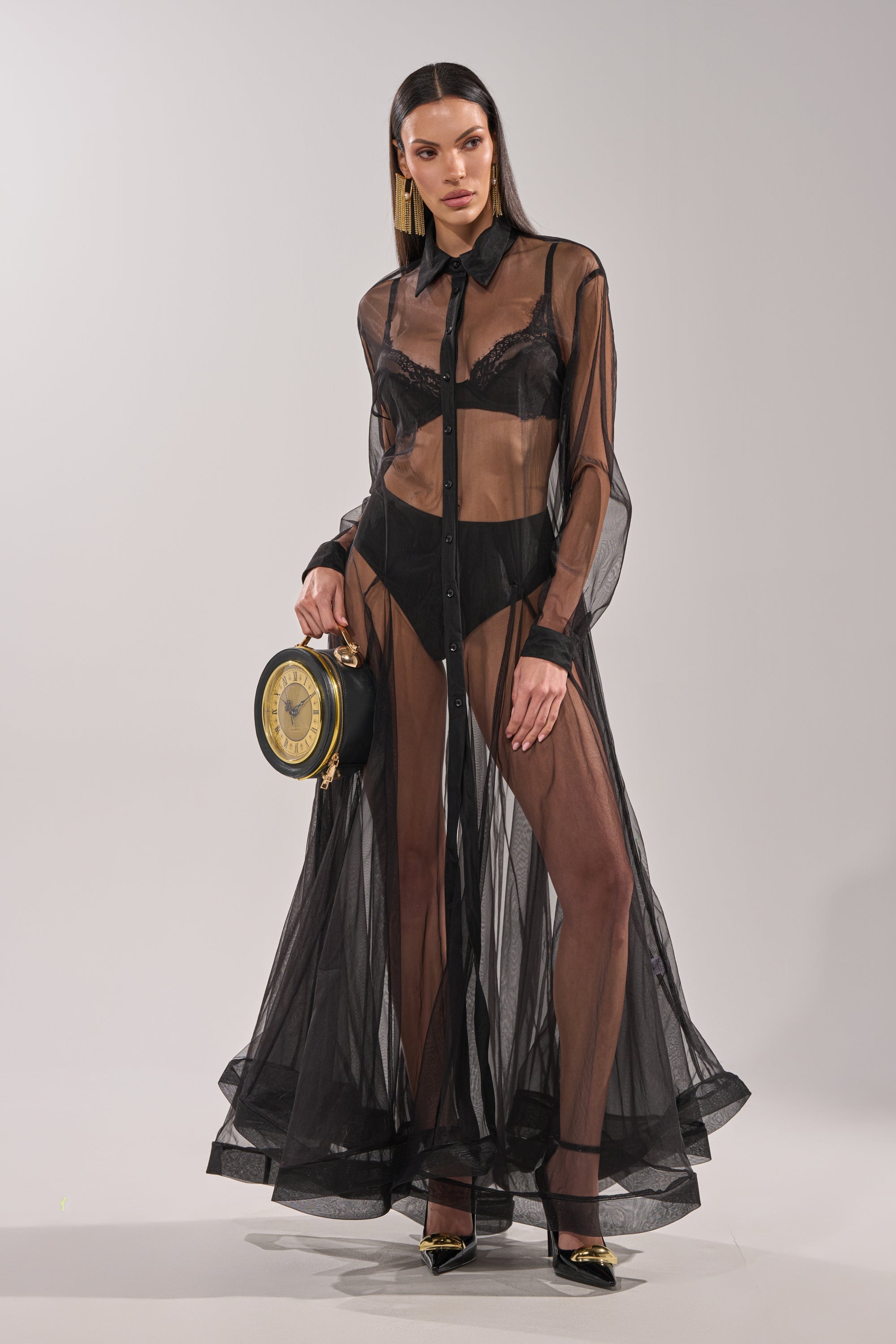 COOL GIRL MESH LAYERING MAXI DRESS