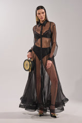 COOL GIRL MESH LAYERING MAXI DRESS