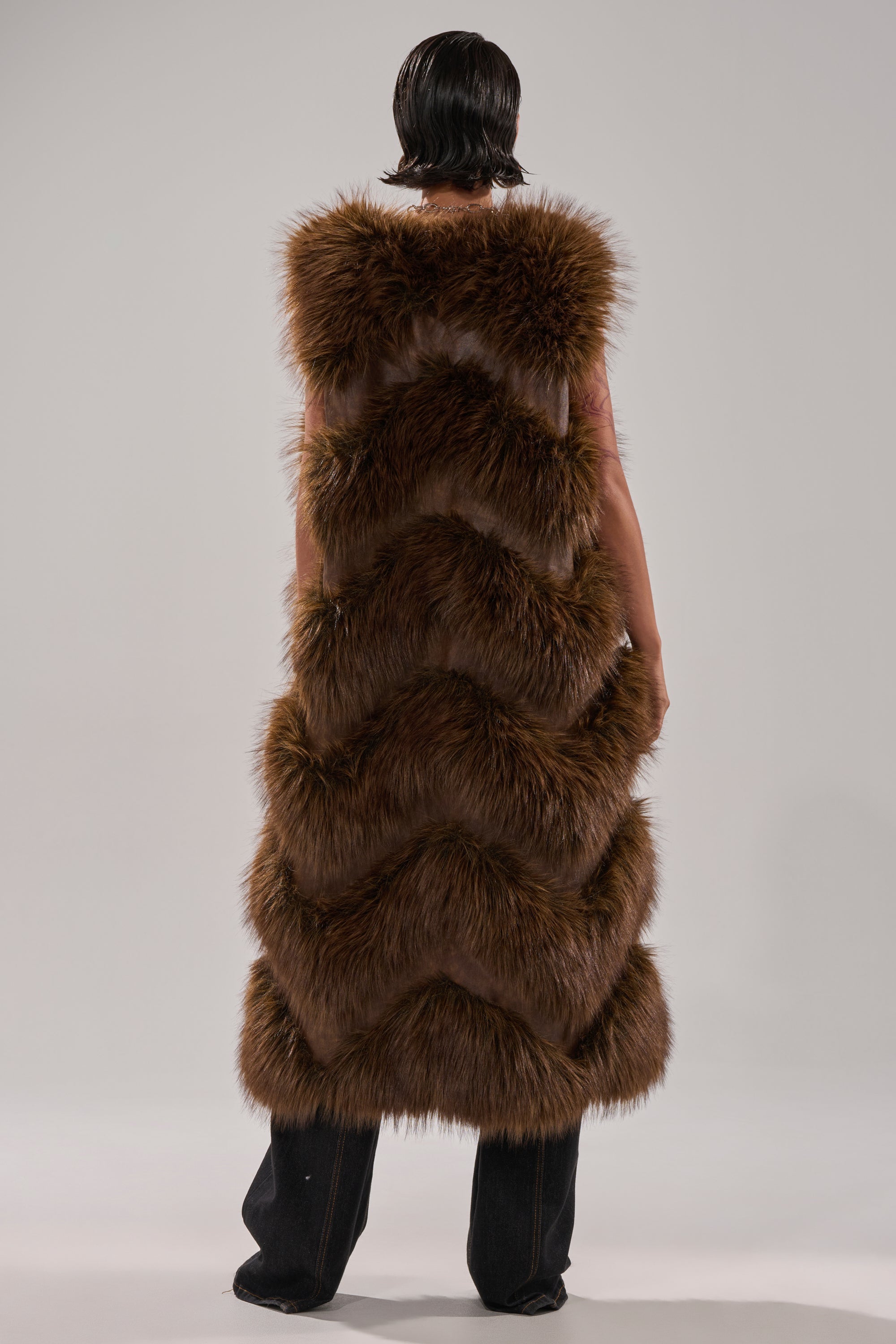 CAN'T BE BOTHERED PANELED FUR VEST