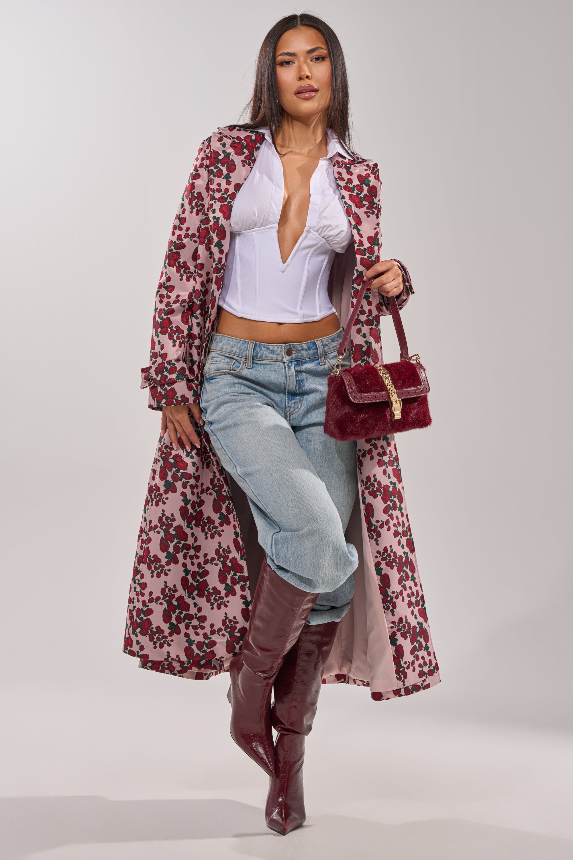 BUY ME ROSES JACQUARD TRENCH