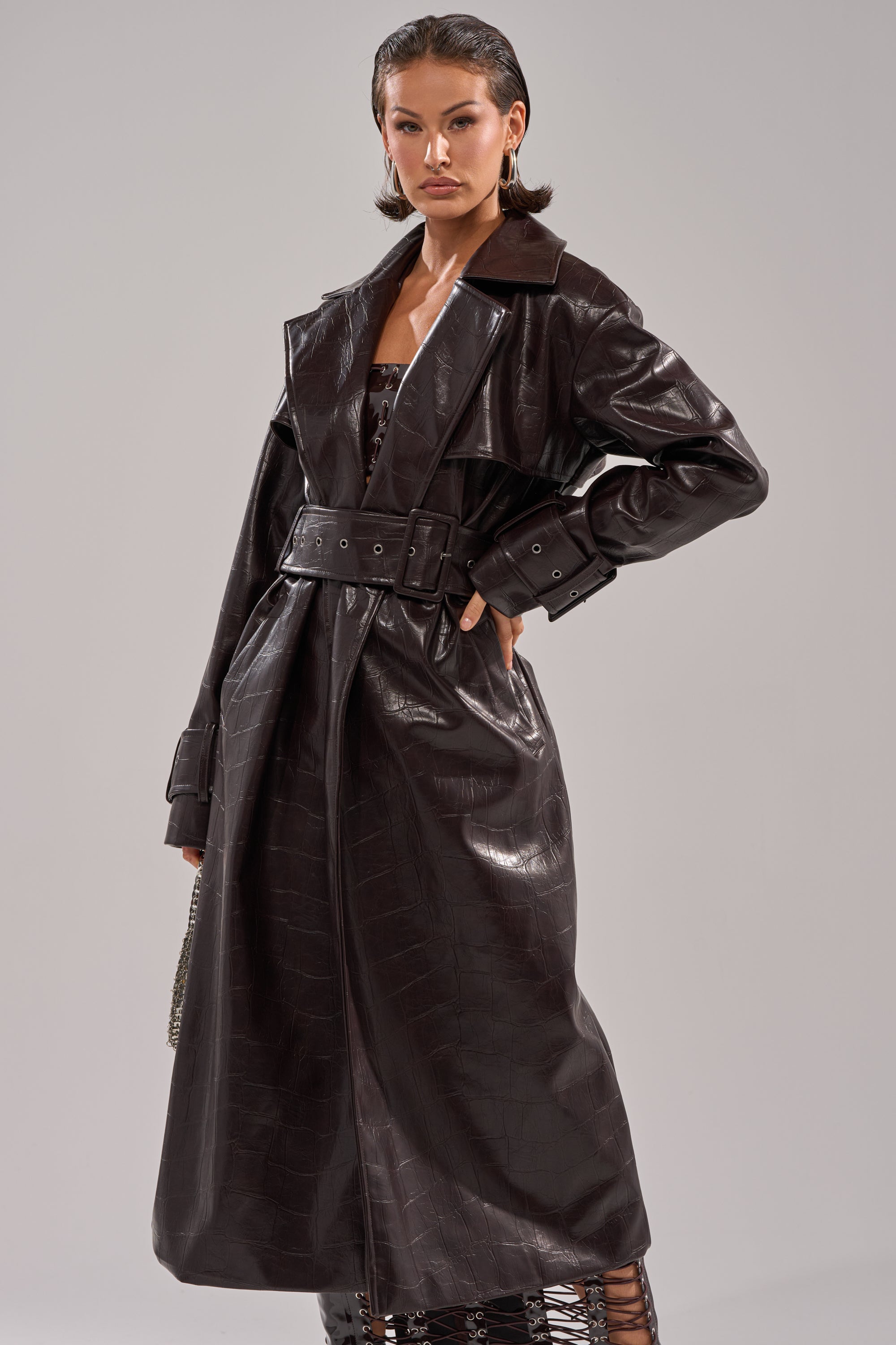 EMBOSSED CROC TRENCH