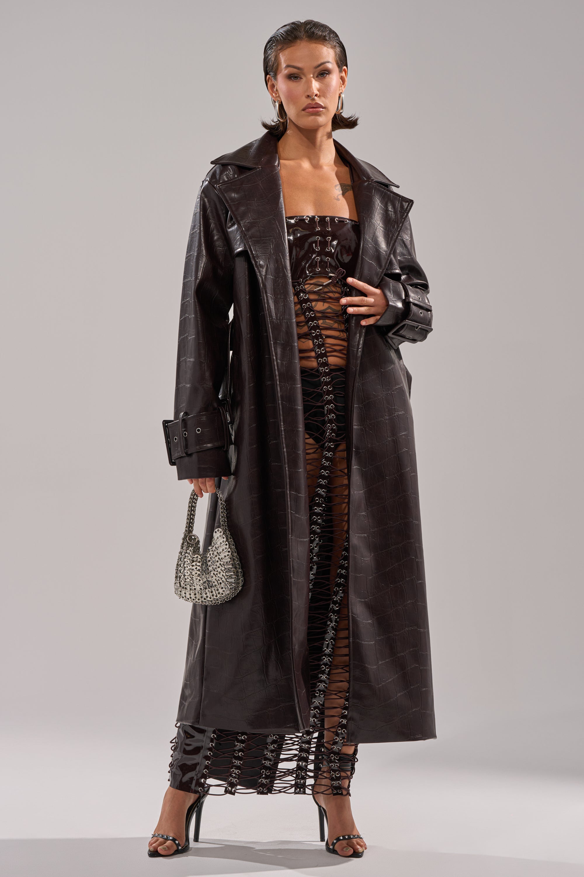 EMBOSSED CROC TRENCH