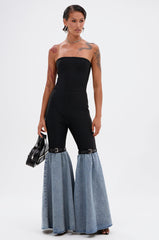 COOL GIRL DENIM BANDAGE JUMPSUIT