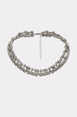 BLING RING NECKLACE IN SILVER