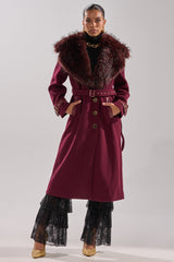 CATALINA FUR COLLAR TRENCH