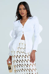 WAVY CARDIGAN IN WHITE