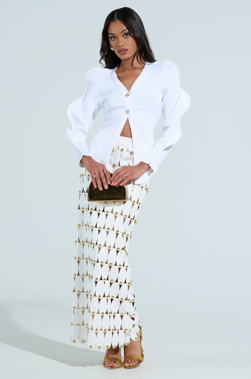 WAVY CARDIGAN IN WHITE
