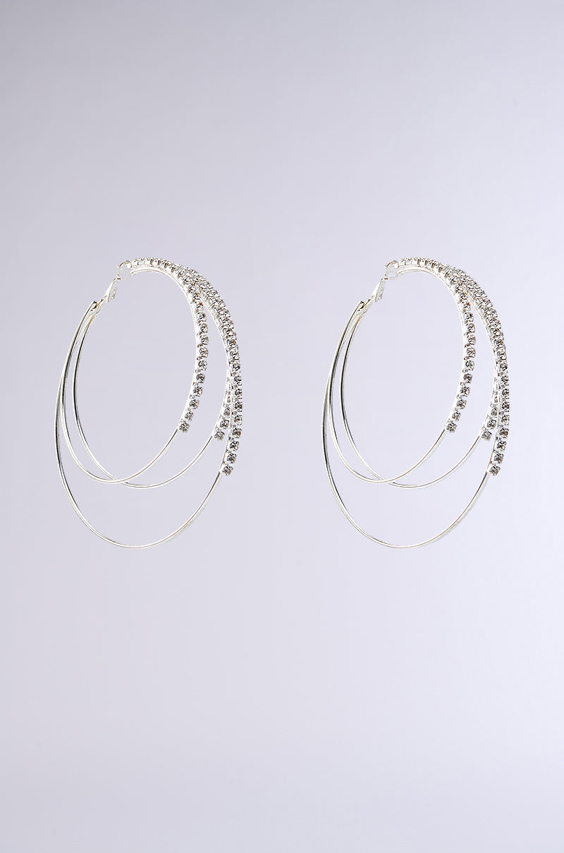 BLING NIGHTS LAYERED HOOP EARRING