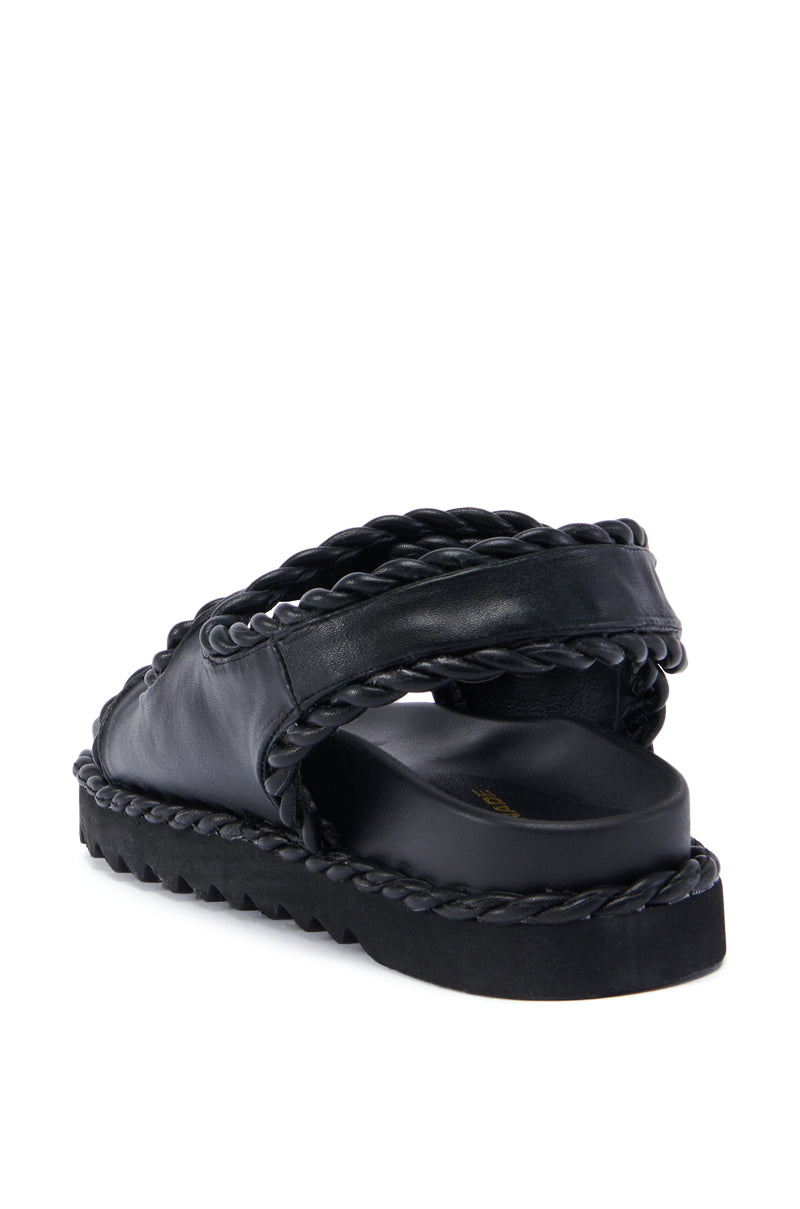 CAPE COD BLACK BRAIDED SANDAL