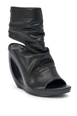 AZALEA WANG CIRCOS BLACK WEDGE BOOTIE