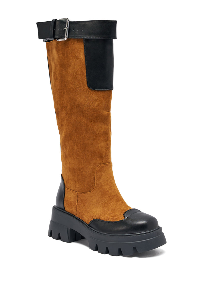 AZALEA WANG DALILA COLOR BLOCKED FLATFORM BOOT