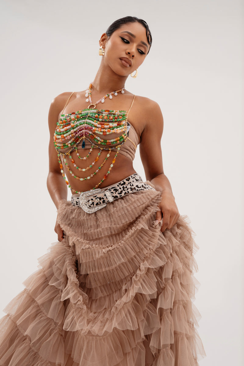 ESMERELDA BEADED CHAIN TOP