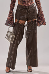 WANNA BE FAUX LEATHER CHAPS
