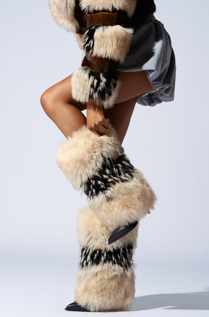 AZALEA WANG EKKO MULTI FUR STILETTO BOOT