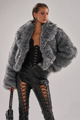 ELIXIR PANELED FAUX FUR IN GREY