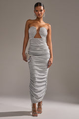 CANT GET ENOUGH SLINKY RUCHED MAXI DRESS