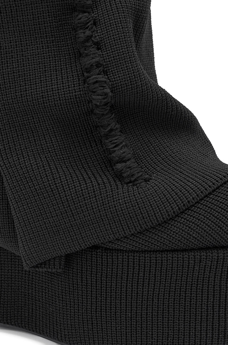 AZALEA WANG FRANKEYE BLACK WEDGE BOOT