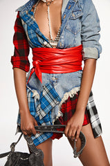 ESSENTIAL WRAP AROUND PU BELT IN RED