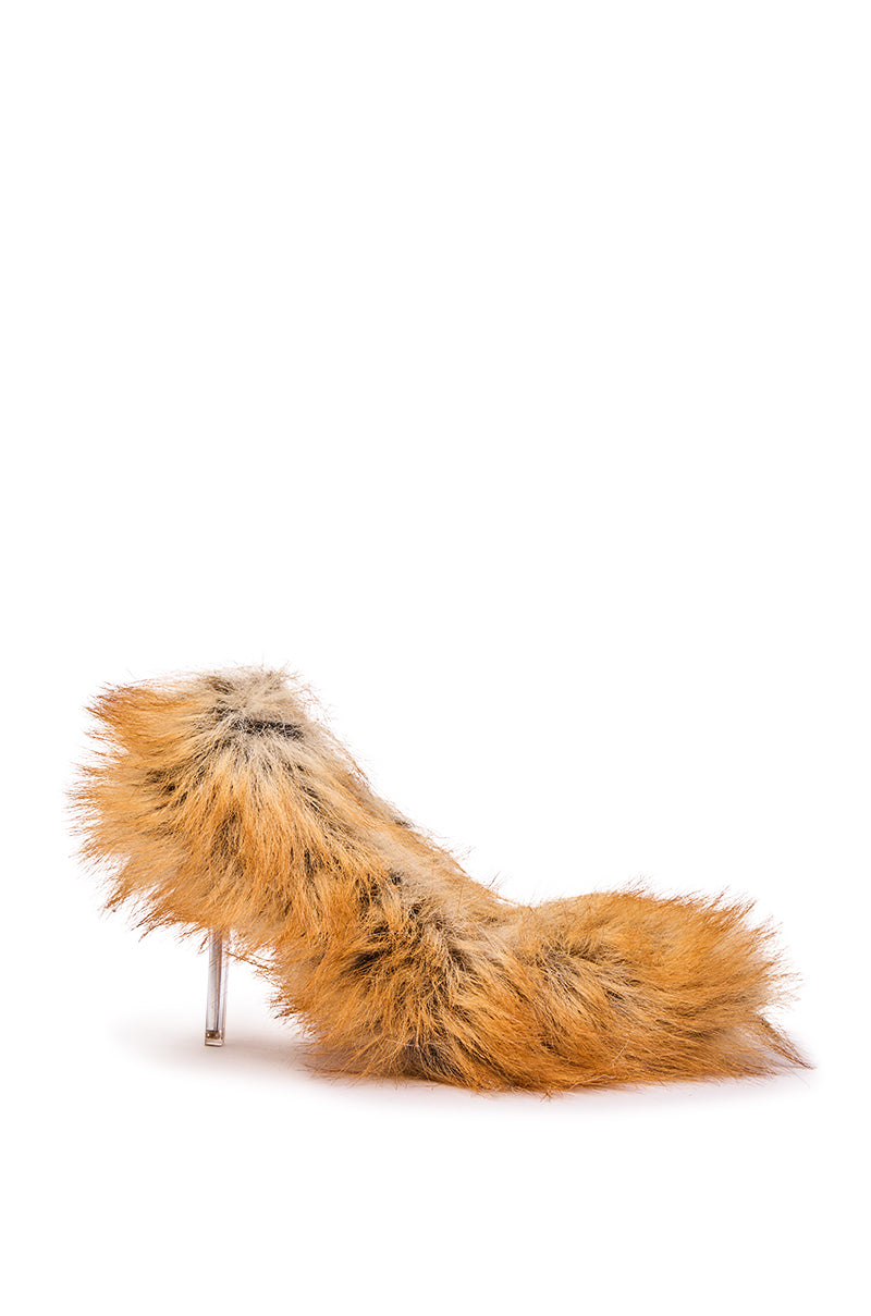 AZALEA WANG JAMEECK TAN FUR PUMP