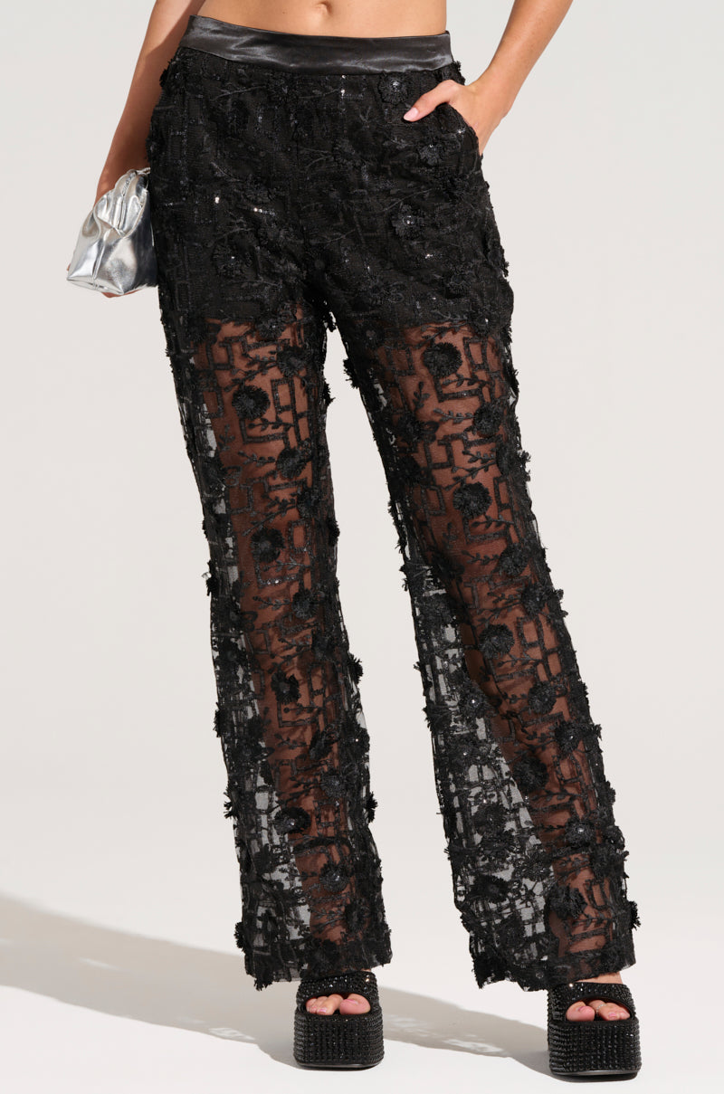 CELEBRATION TIME LACE PANTS IN BLACK
