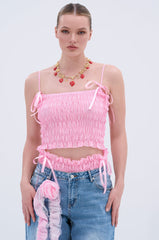 CALL ME RUCHED BOW TANK