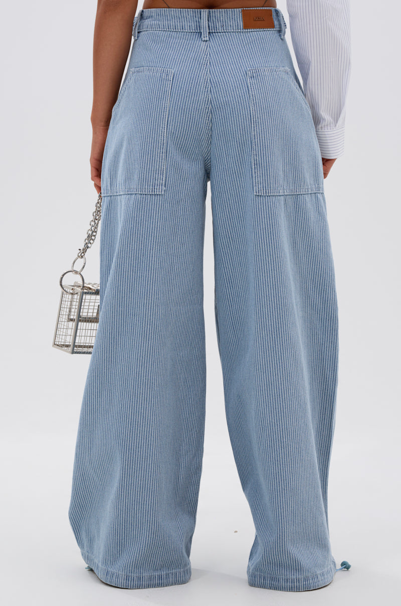 SUMMERTIME BLUES STRIPE WIDE LEG DENIM