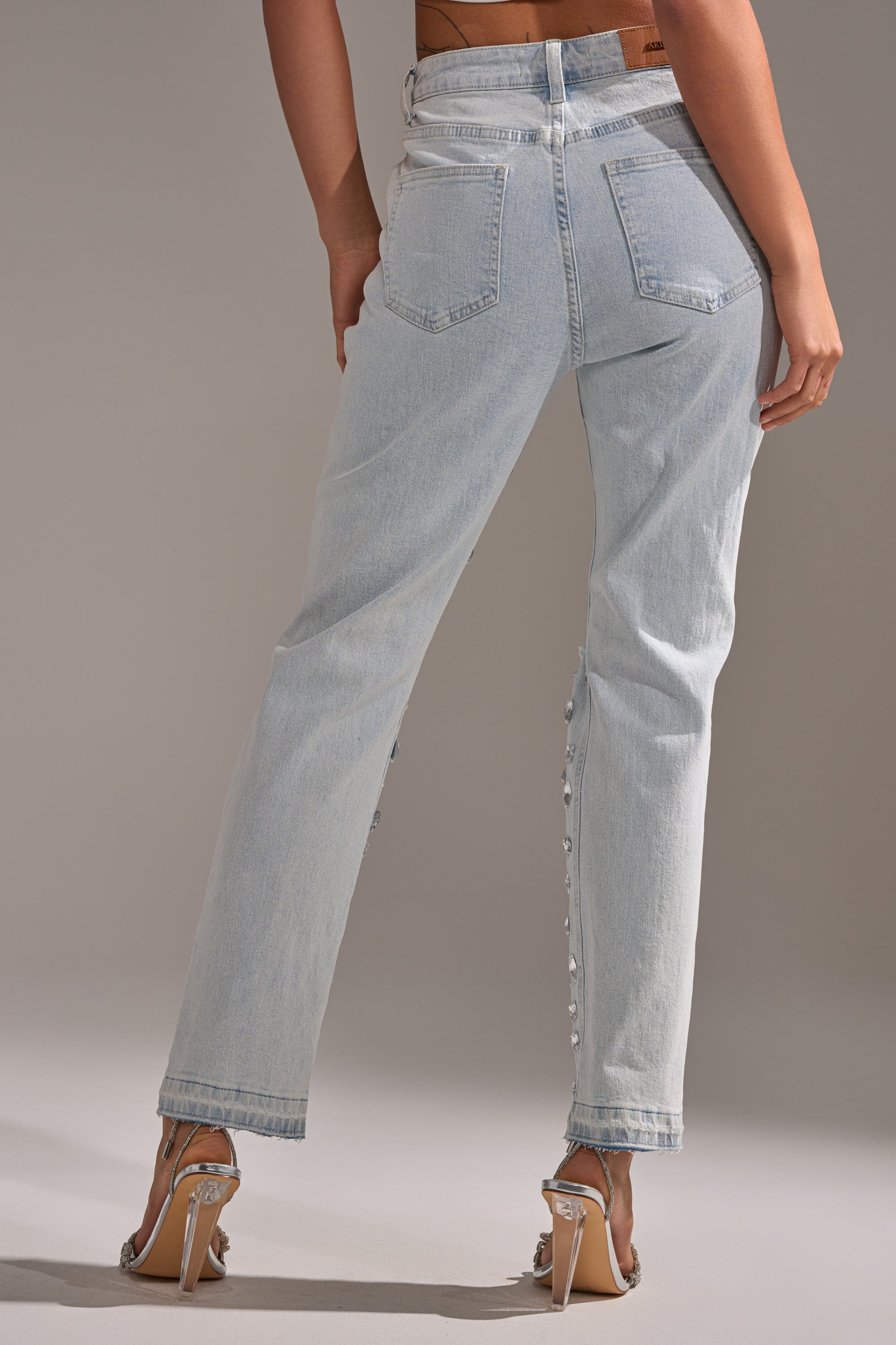 DAMN GIRL EMBELLISHED SKINNY DENIM