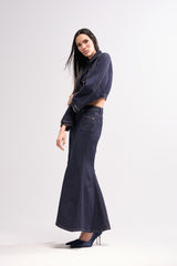 SHES GONE, DANCE ON DENIM MAXI SKIRT