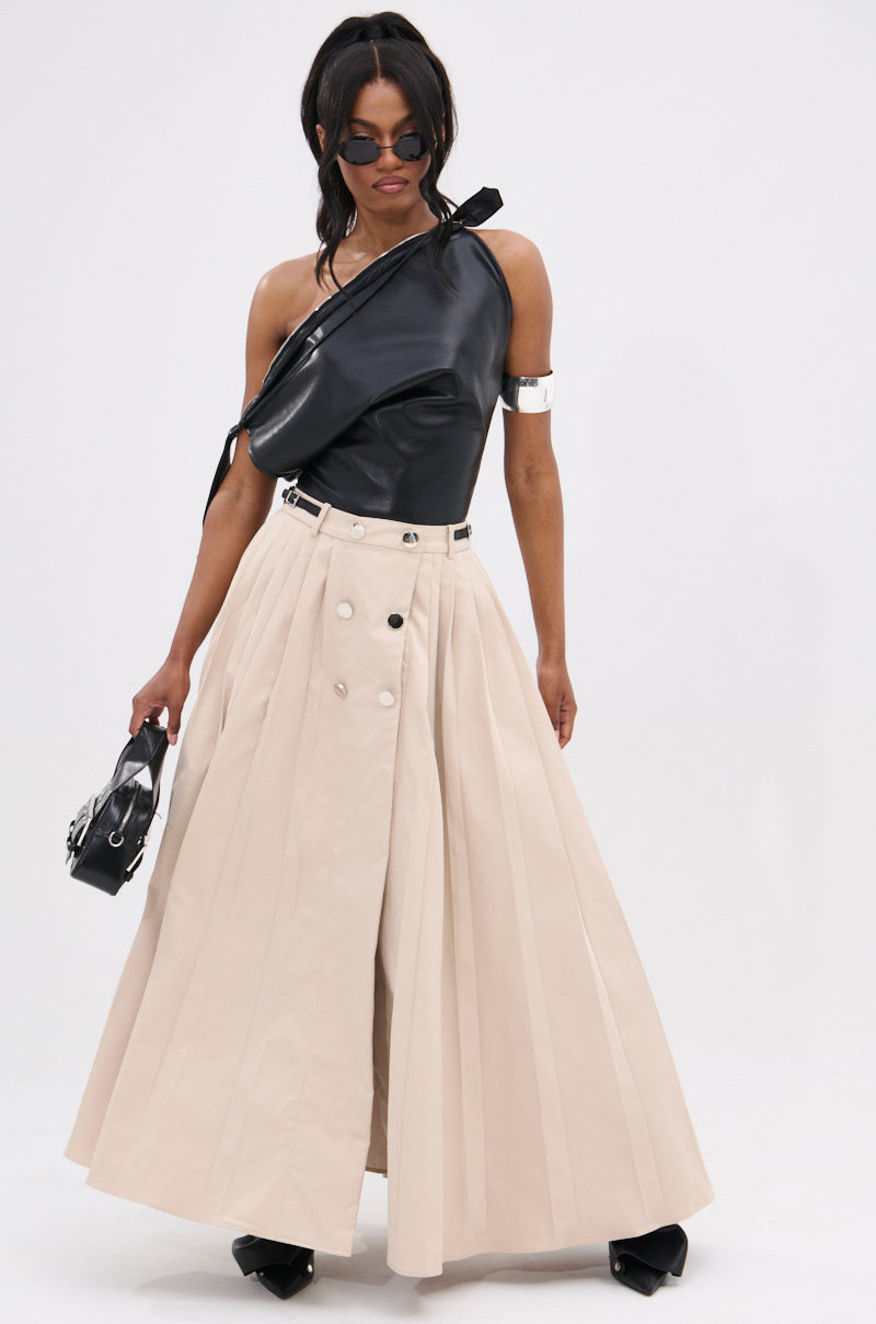 WEEKEND VIBES FAUX LEATHER BLOUSE