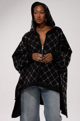 BLING BLING OVERSIZED ZIP UP SWEATSHIRT