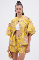 ETHEREAL BROCADE SHORT SLEEVE BLOUSE