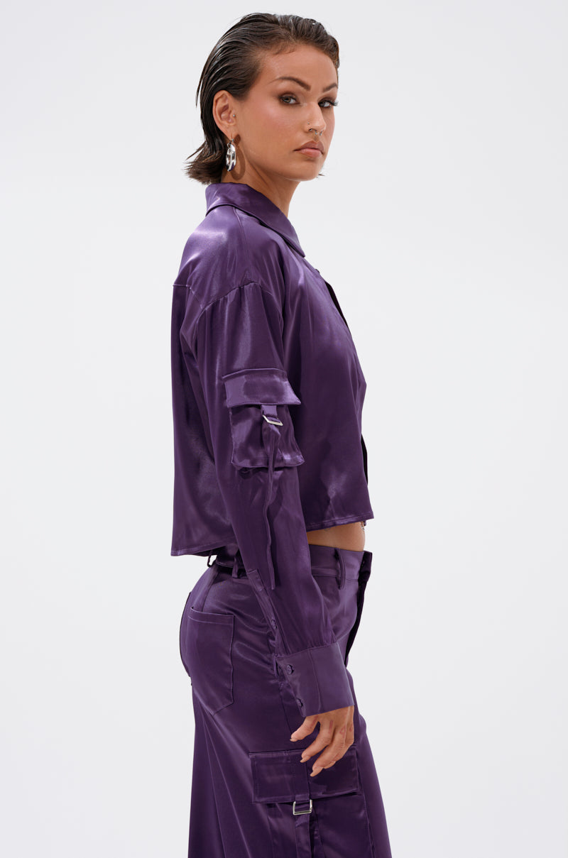 MAYBE ITS YOU SATIN BUTTON DOWN