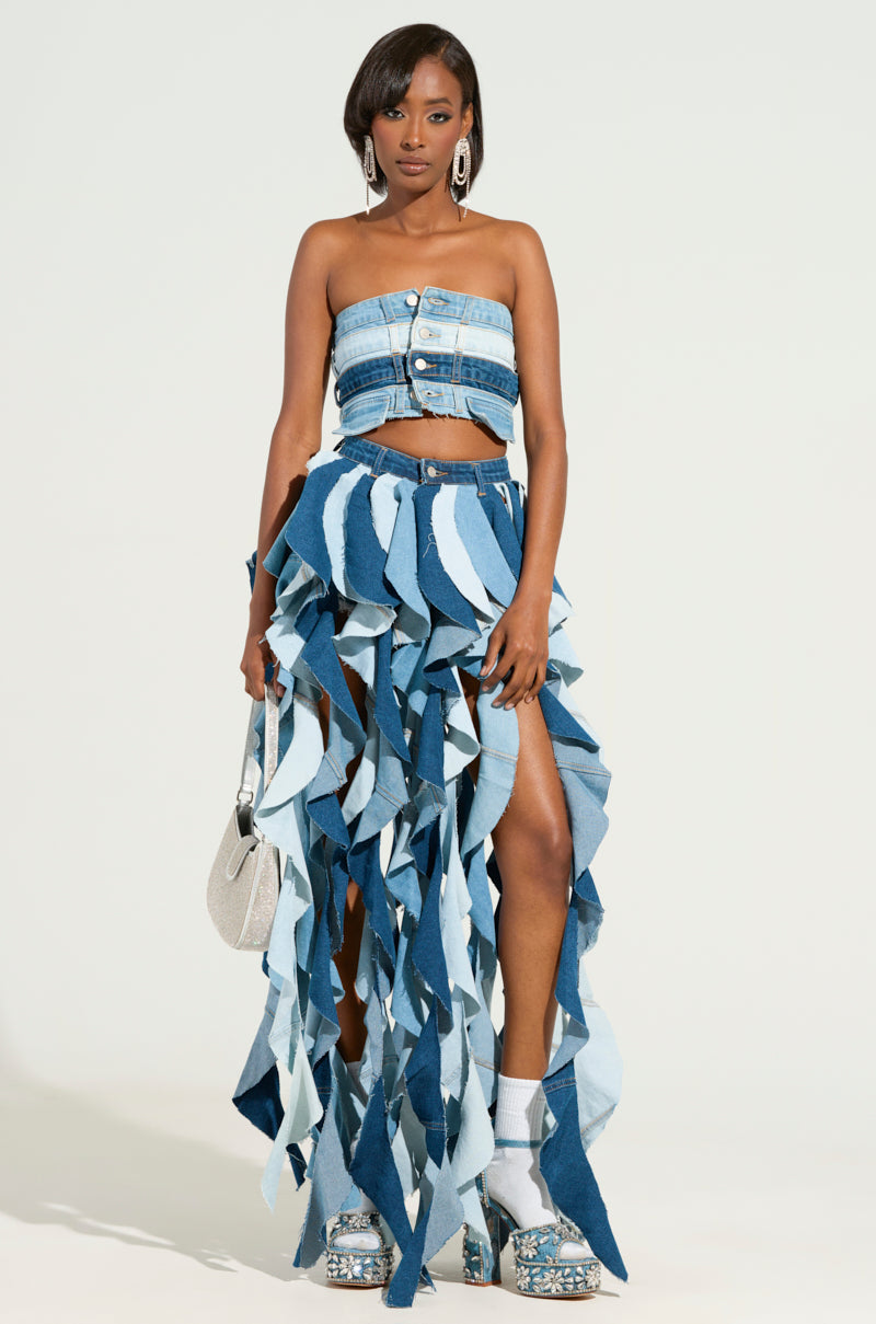 ALESSANDRA DENIM CORSET TOP