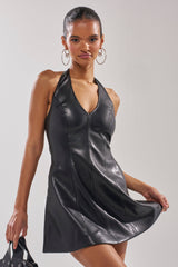ESSENTIAL HALTER NECK MINI DRESS