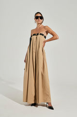 DIANE STRAPLESS OVERSIZED KHAKI JUMPSUIT
