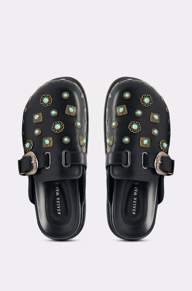 AZALEA WANG MAVIS FLAT EMBELLISHED CLOG