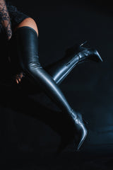 AZALEA WANG MILANDRA BLACK THIGH HIGH SEXY BOOT