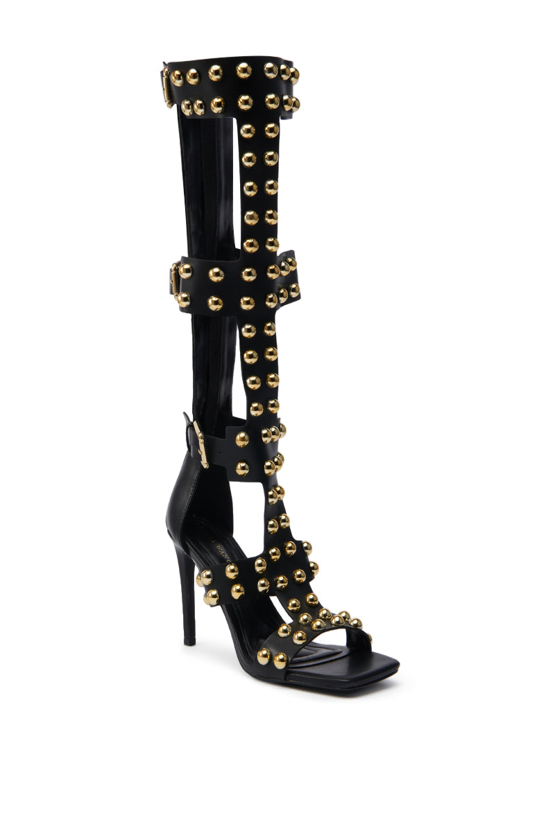 AZALEA WANG NEPHELE BLACK STILETTO SANDAL