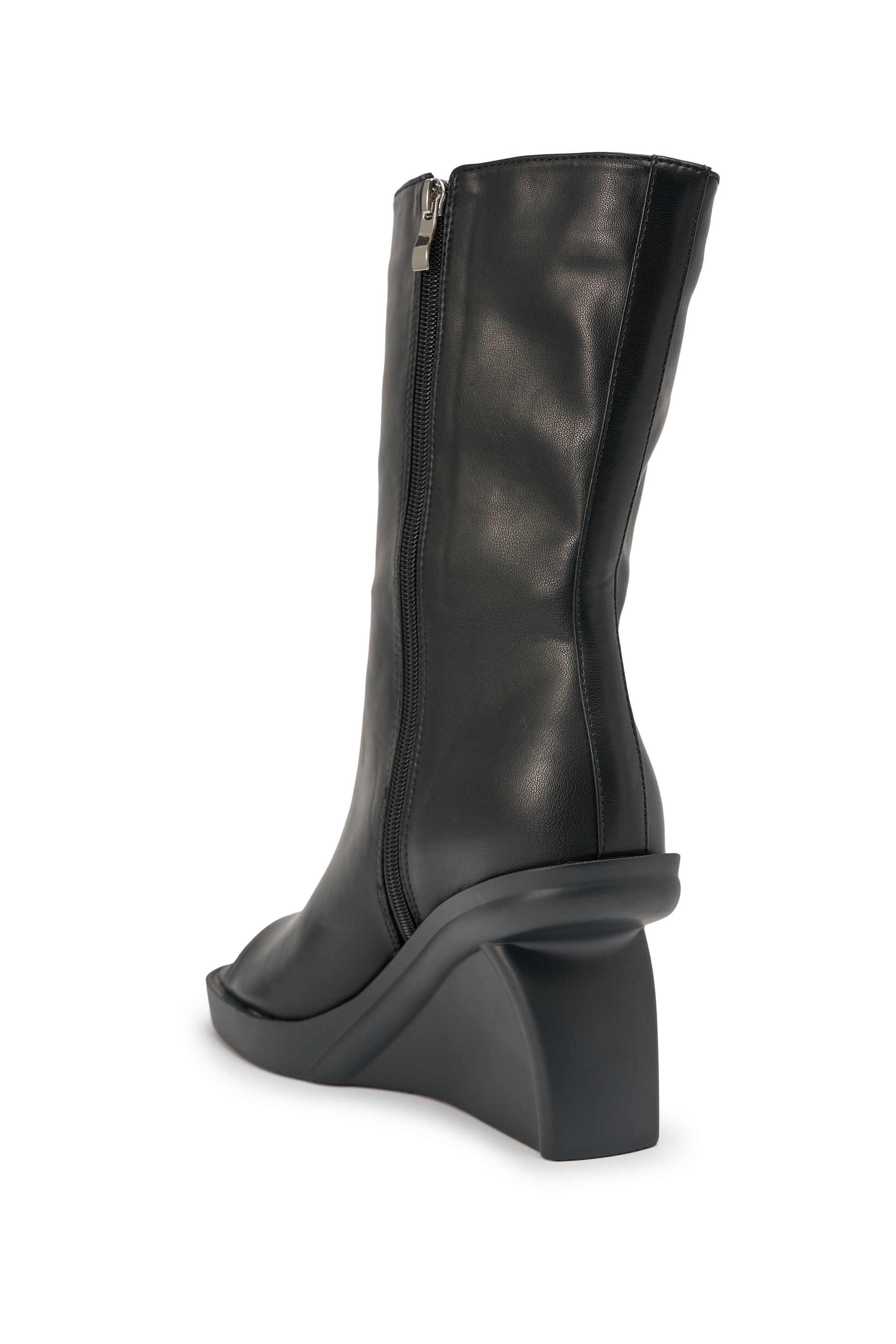 AZALEA WANG NOLIA BLACK NOVELTY WEDGE BOOTIE