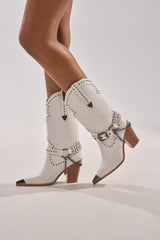 AZALEA WANG OSBORN WHITE WESTERN BOOTIE