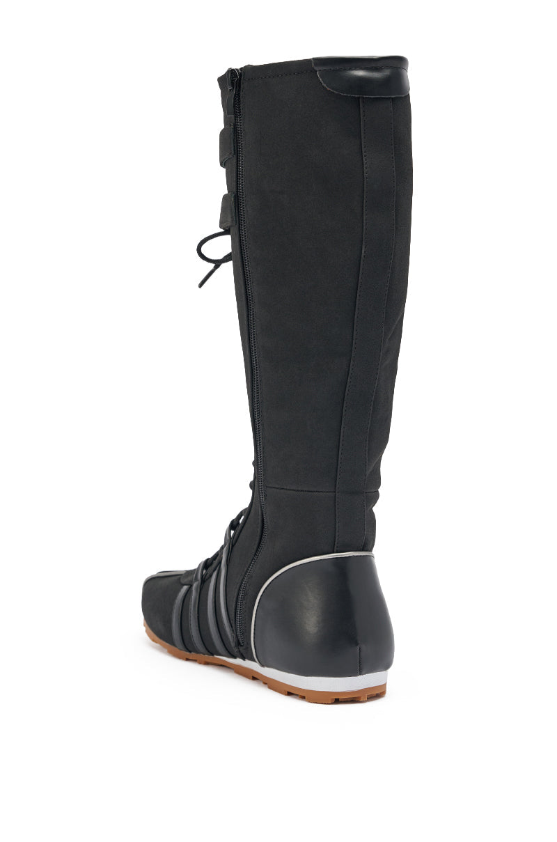 AZALEA WANG OZZY BLACK FLAT SNEAKER