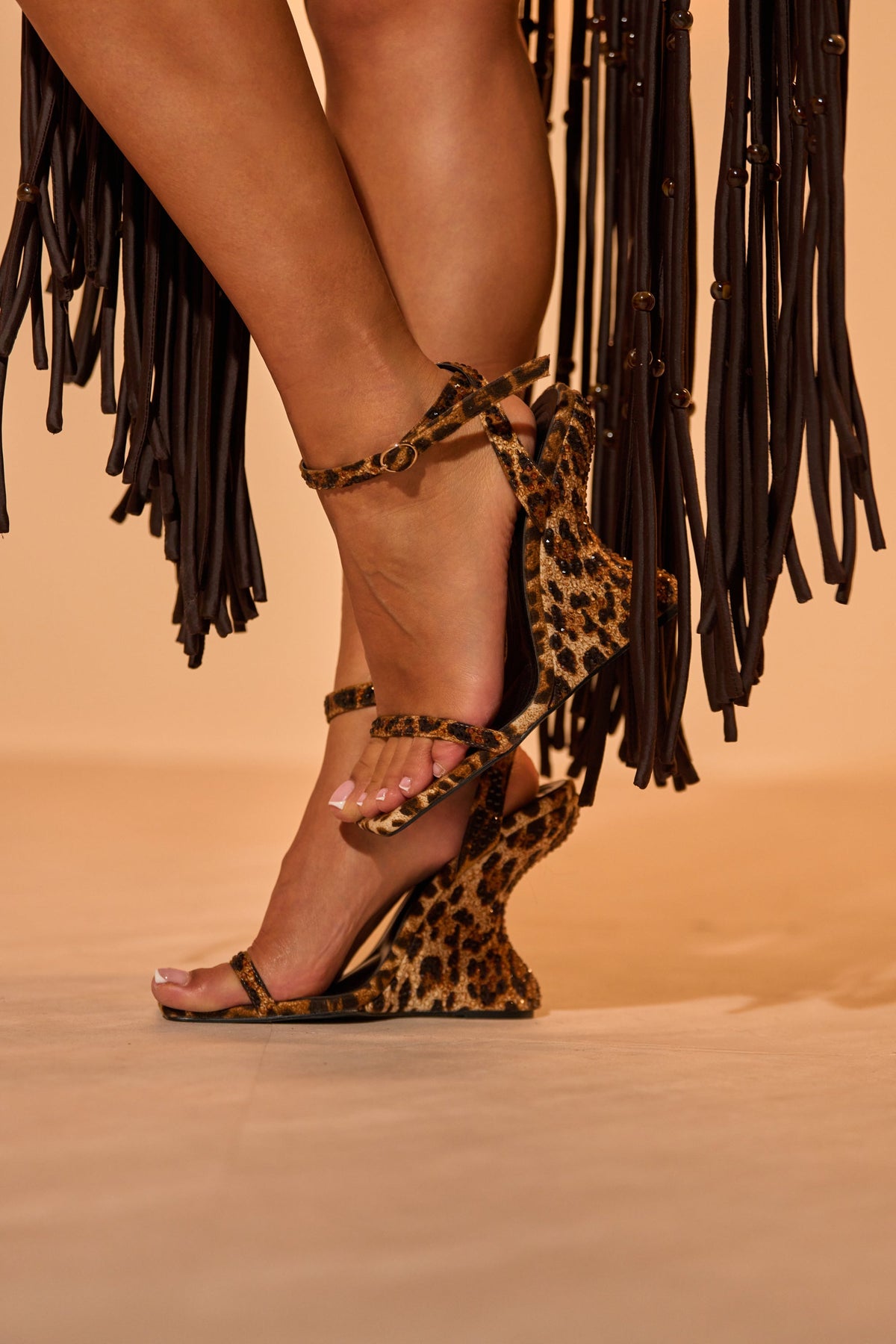 AZALEA WANG PANTHERESS LEOPARD WEDGE SANDAL