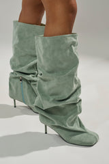 AZALEA WANG RANDALL SAGE FAUX SUEDE STILETTO BOOT