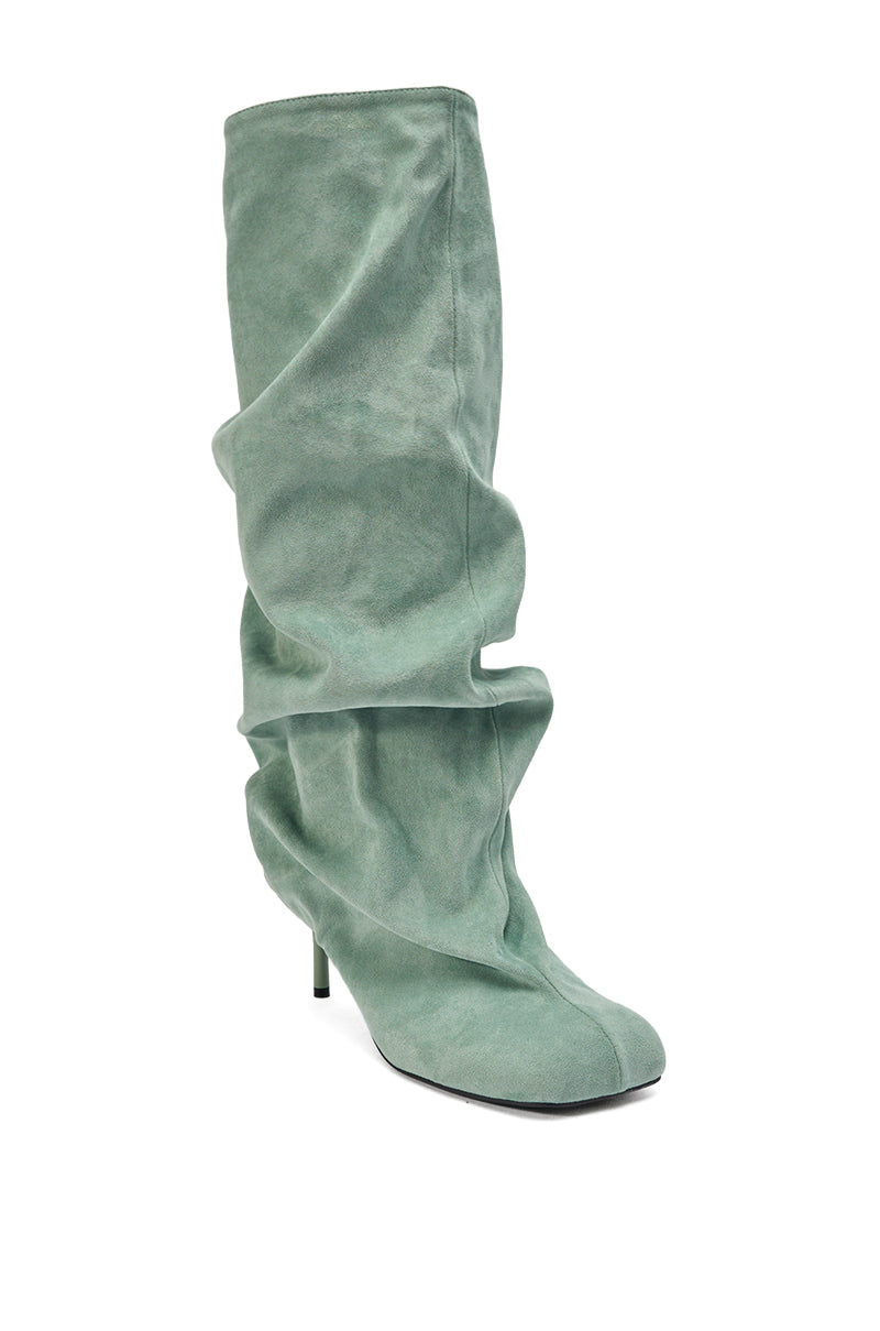 AZALEA WANG RANDALL SAGE FAUX SUEDE STILETTO BOOT