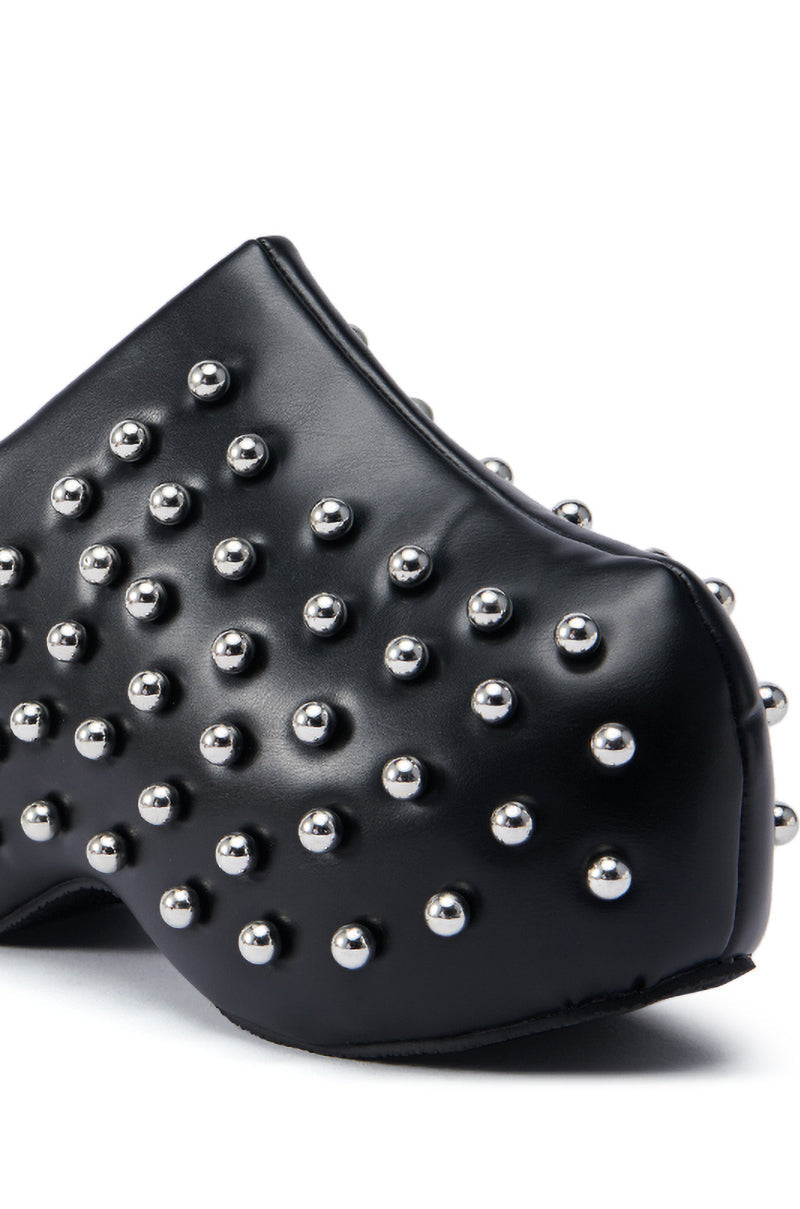 AZALEA WANG ROMESCO BLACK EMBELLISHED CLOG