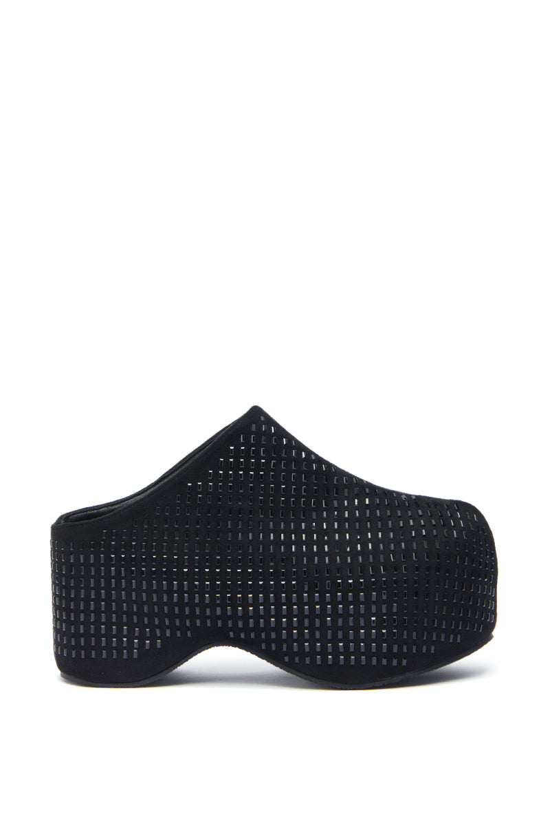 AZALEA WANG ROMESCO BLING FLATFORM CLOG IN BLACK