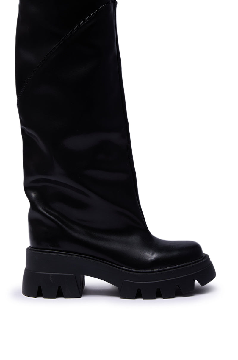 AZALEA WANG RONAN BLACK SLOUCH BOOT